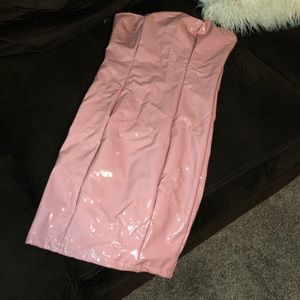 Pink latex dress
